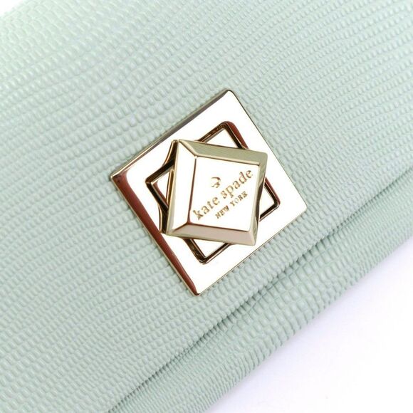 NWT Kate Spade Lizard Embossed Cyndy Wallet Dusty Mint - Picture 12 of 12